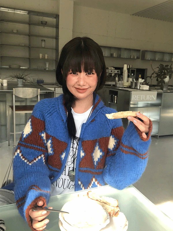 nordic cowichan knit zip up