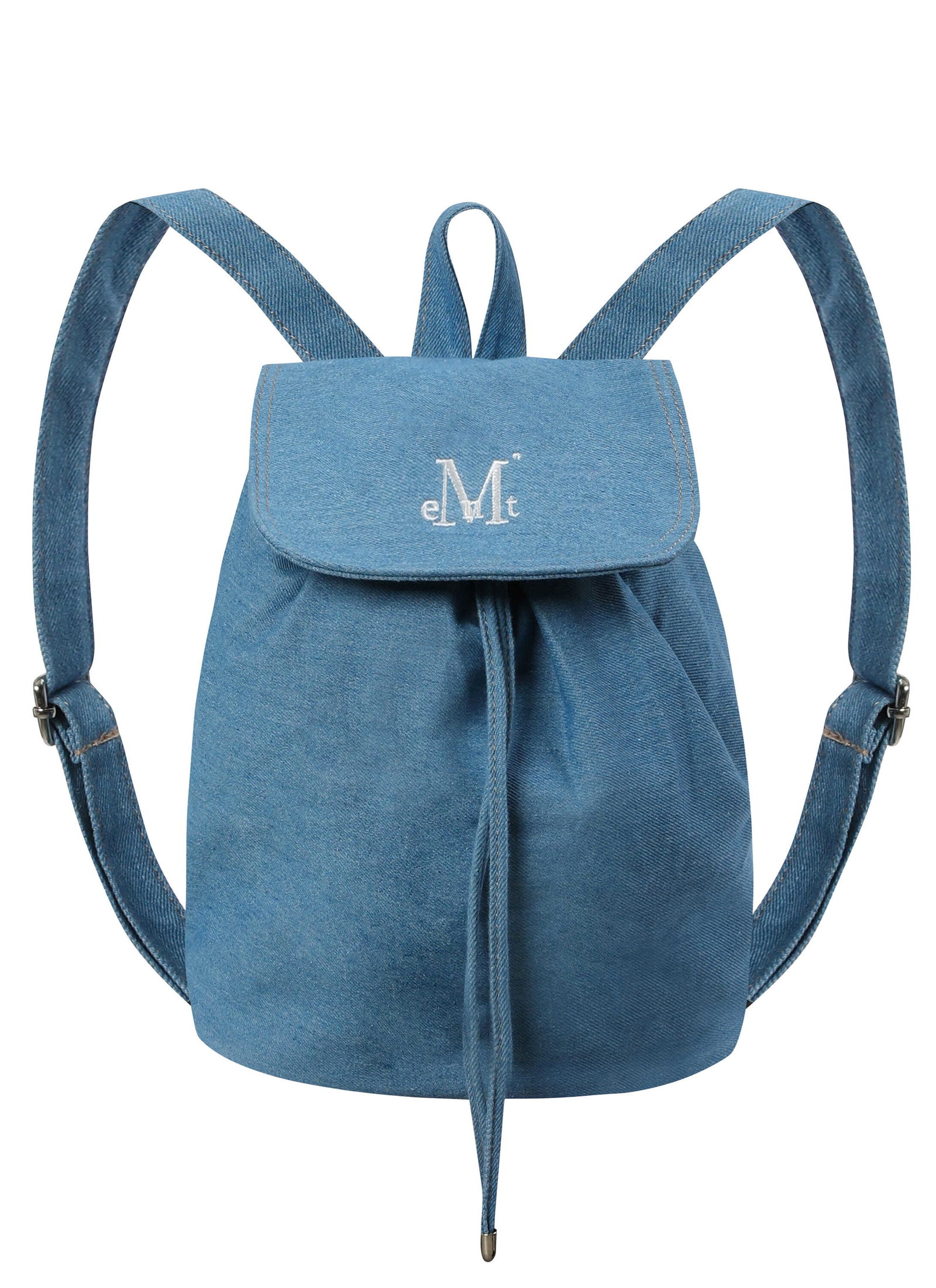 絨面丹寧後背包