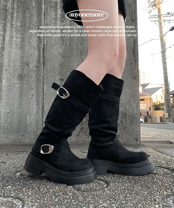 ネッツバックルスエードロングブーツ (人気商品配送遅延)