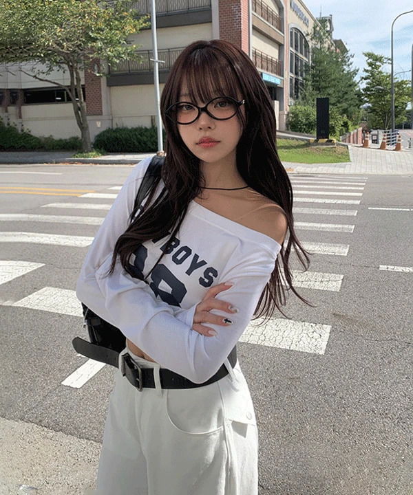 38數字字母印花長袖T恤