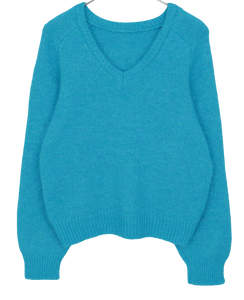 리오 루즈 오버핏 브이넥 니트