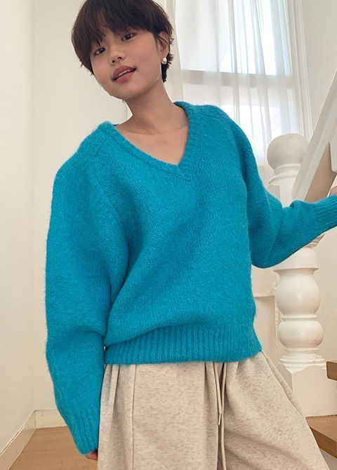 프리즘 루즈 브이넥 니트 (2color)