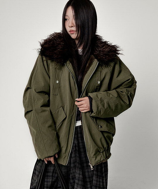 Vintage Fur Collar Jacket Outerwear