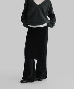 Toire banding Fleece-lined Flared pants