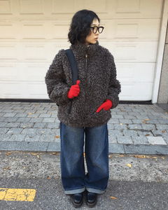 ティル ピーチ裏起毛ロールアップデニム