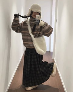 ベラチェックロングスカート