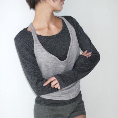 Double halter set 長袖上衣