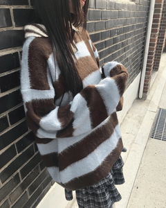 Keru Stripe Color Block Collar Knitwear