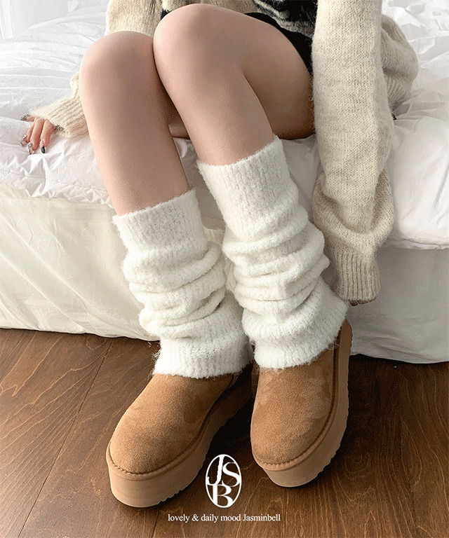 레비 울 니트 세로 골지 쫀쫀 발토시 레그워머 양말 레이어드 종아리커버 체형커버 코디아이템 느좋템