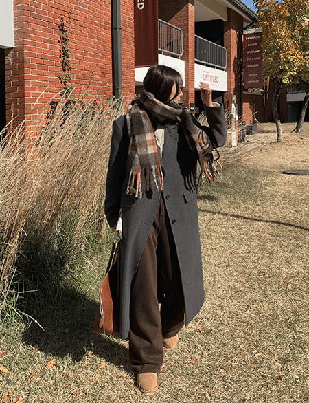 모더닛 루즈핏 싱글 롱 코트 84978