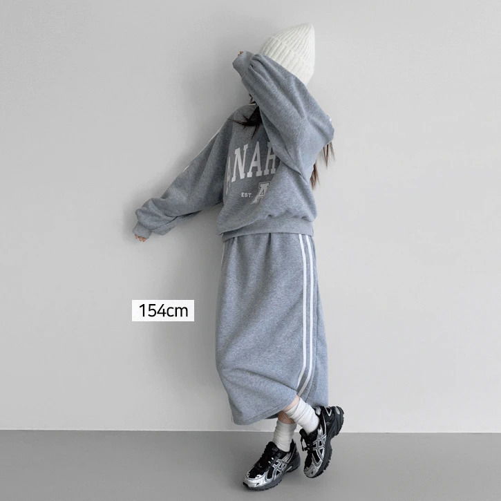 マイクロモコモコスウェット&バンディングスカートセット