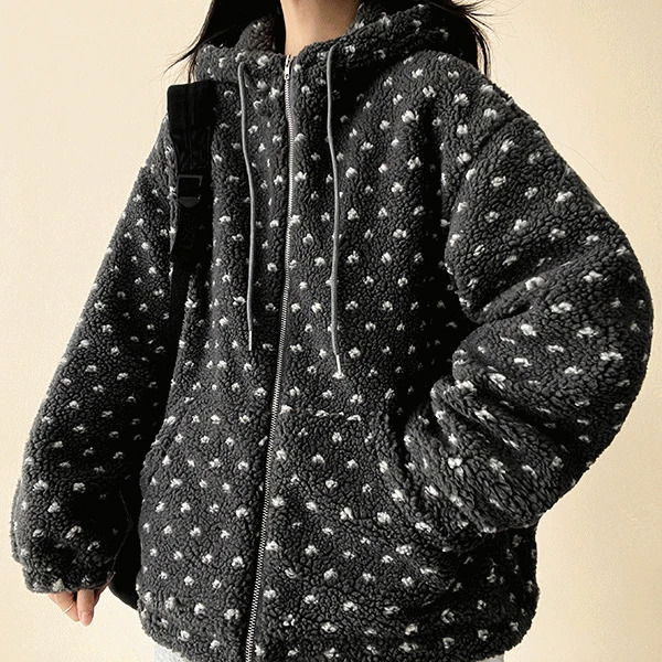 Molly Thick Quilted Pattern Dumbledore Fleece Hoodie H&L Zip-up
