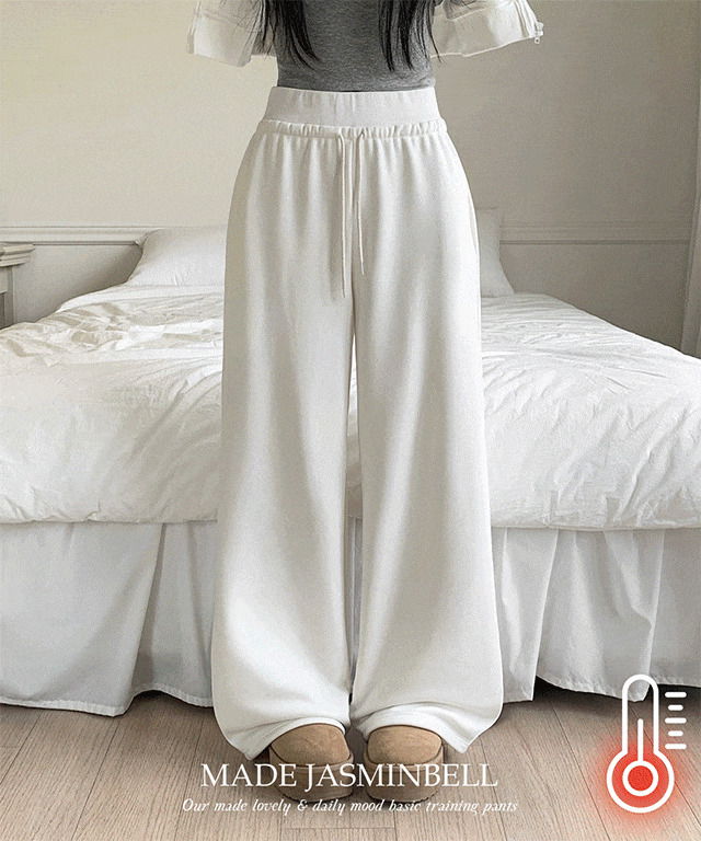 Mink lining, belly cover, Lorin waist-fitting mink fur Fleece-lined wide training pants 长裤