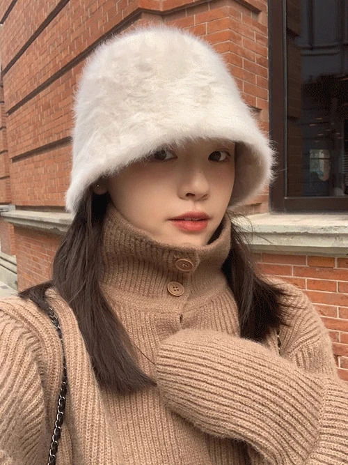 柔軟安格拉毛漁夫帽 H#YW042