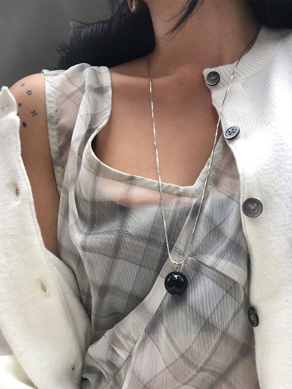 black ball necklace (silver)