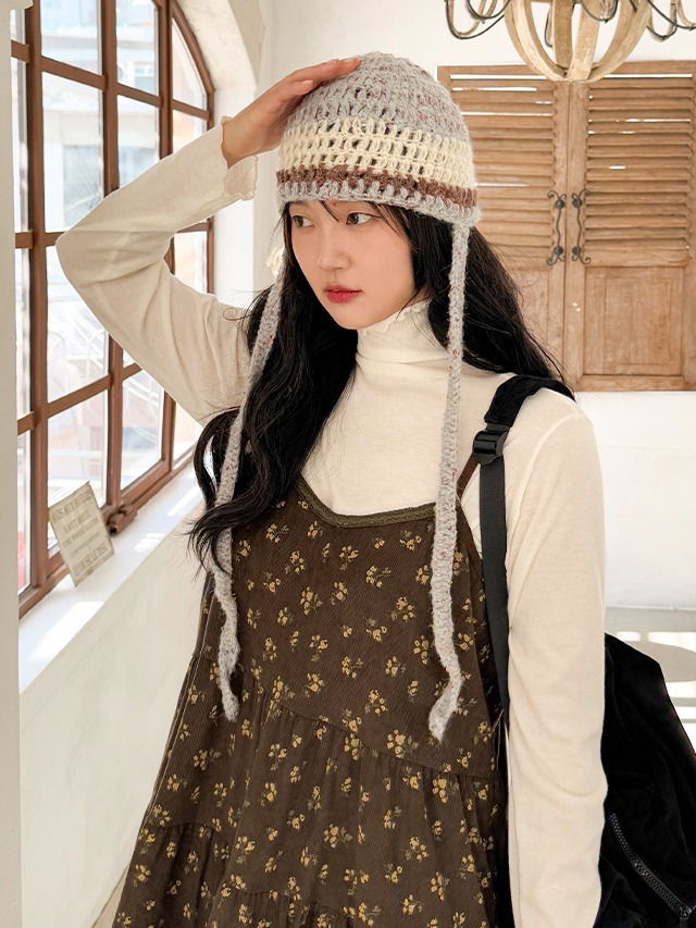 Huffy Vintage Knitwear Earflap Earflap Hat Winter Item 帽子