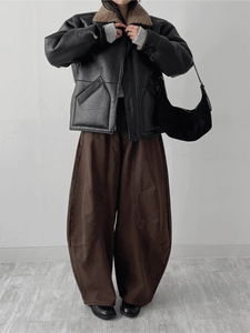 Amelie Leather Overfit Shearling