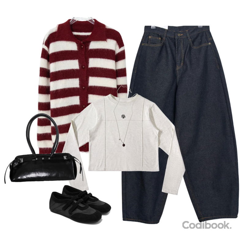 muahmuah 스티치 라인 크롭 티셔츠,DUGGY 클레멘타인 실버볼 네크리스 (2color) *실버 당일 발송 가능,CHAAKAN 쉐라 벨크로 스니커즈 SNFBR1h169등을 매치한 코디