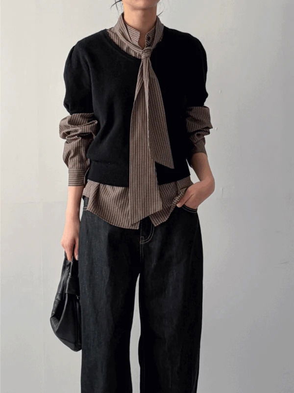 Tie Check Loose-fit Shirt