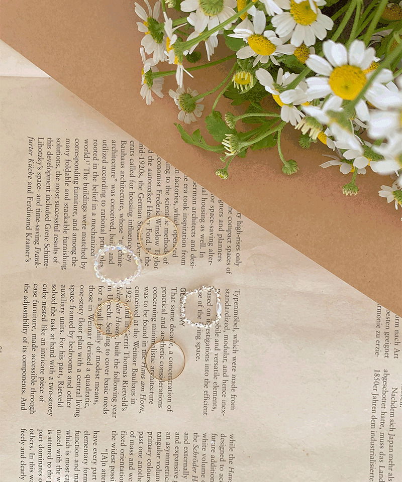 진주 실버 레이어드 반지 (5세트)