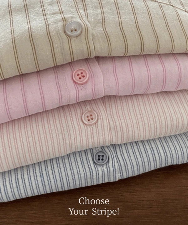 Tempo Overfit Stripe Thin See-through Long Sleeve Shirt Shirt 4 Colors Salanta Item