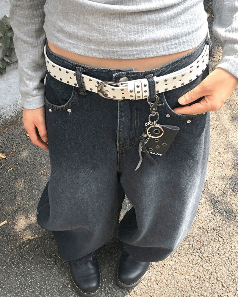 時尚波希米亞風鉚釘皮帶