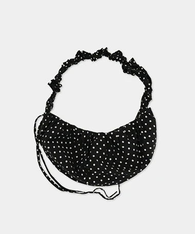 點點織紋肩帶皺褶肩背包