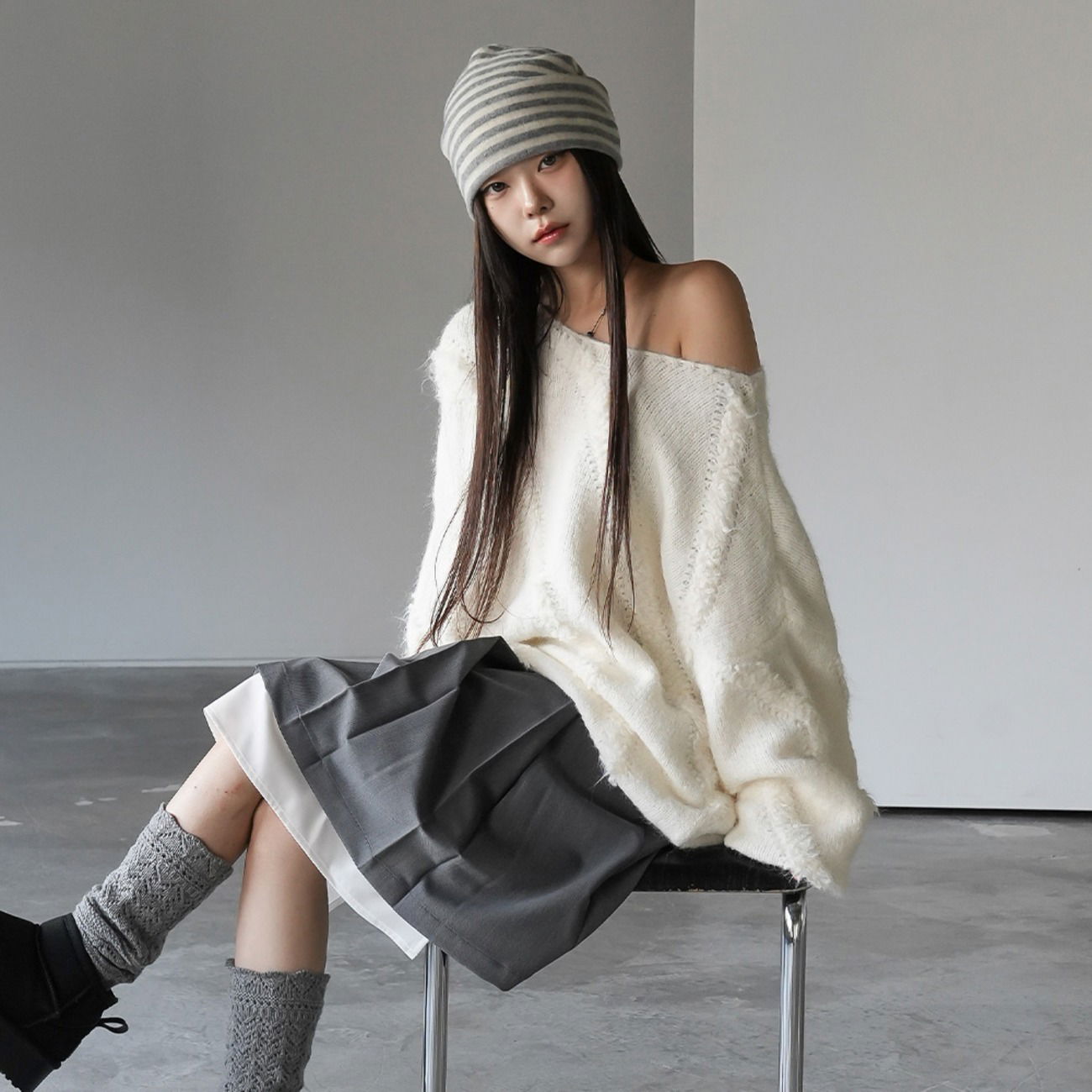 벤더링 알파카 터치 니트