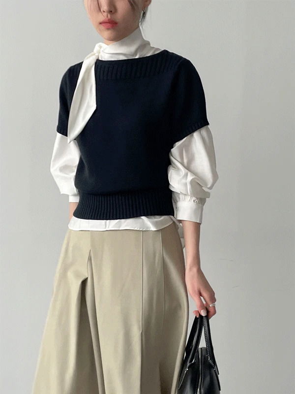 Charming Tie Puff Blouse 衬衫