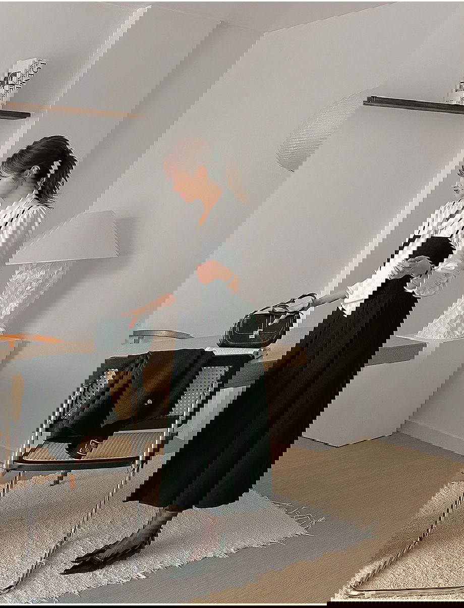 리리앤코 (끈조절) 포레스니 뷔스티에 플리츠 롱 원피스