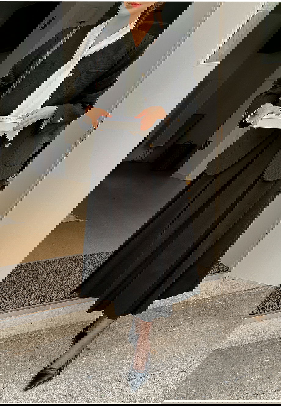 리리앤코 (끈조절) 포레스니 뷔스티에 플리츠 롱 원피스