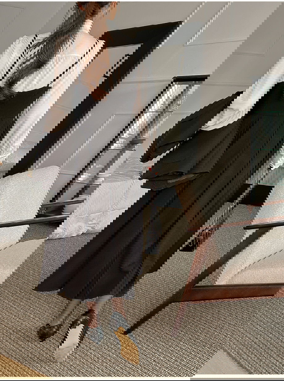 리리앤코 (끈조절) 포레스니 뷔스티에 플리츠 롱 원피스