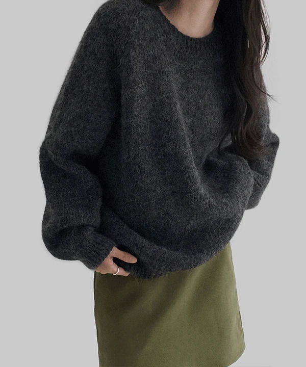 Mace Overfit Round Neck Wool Knitwear