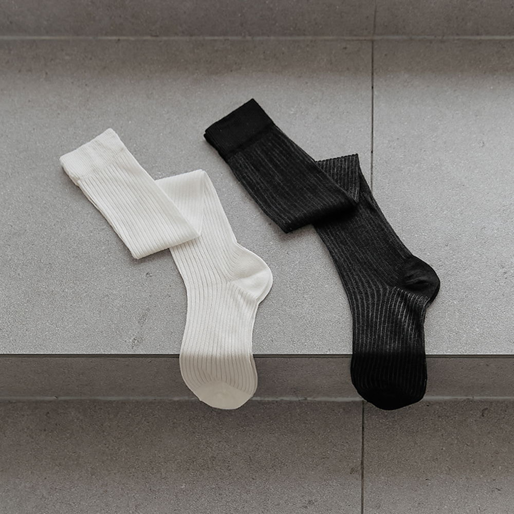 全膝透明羅紋長襪