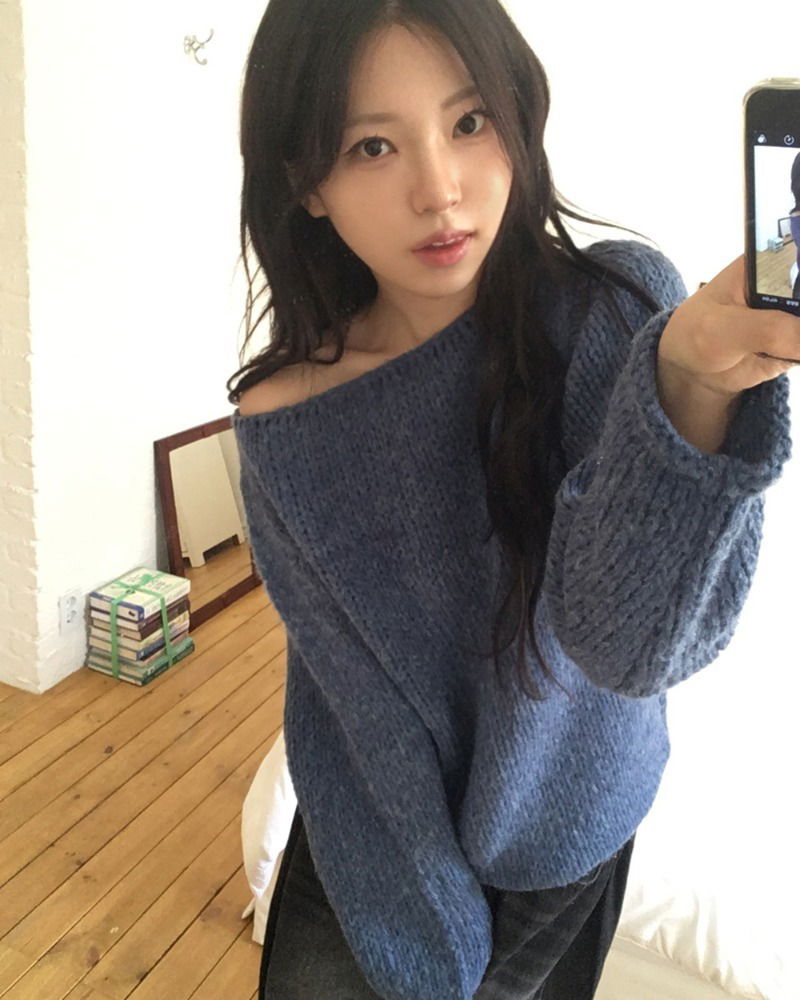 Hake Bokashi Roll-up A-line Fit Boat Neck Knitwear 针织衫