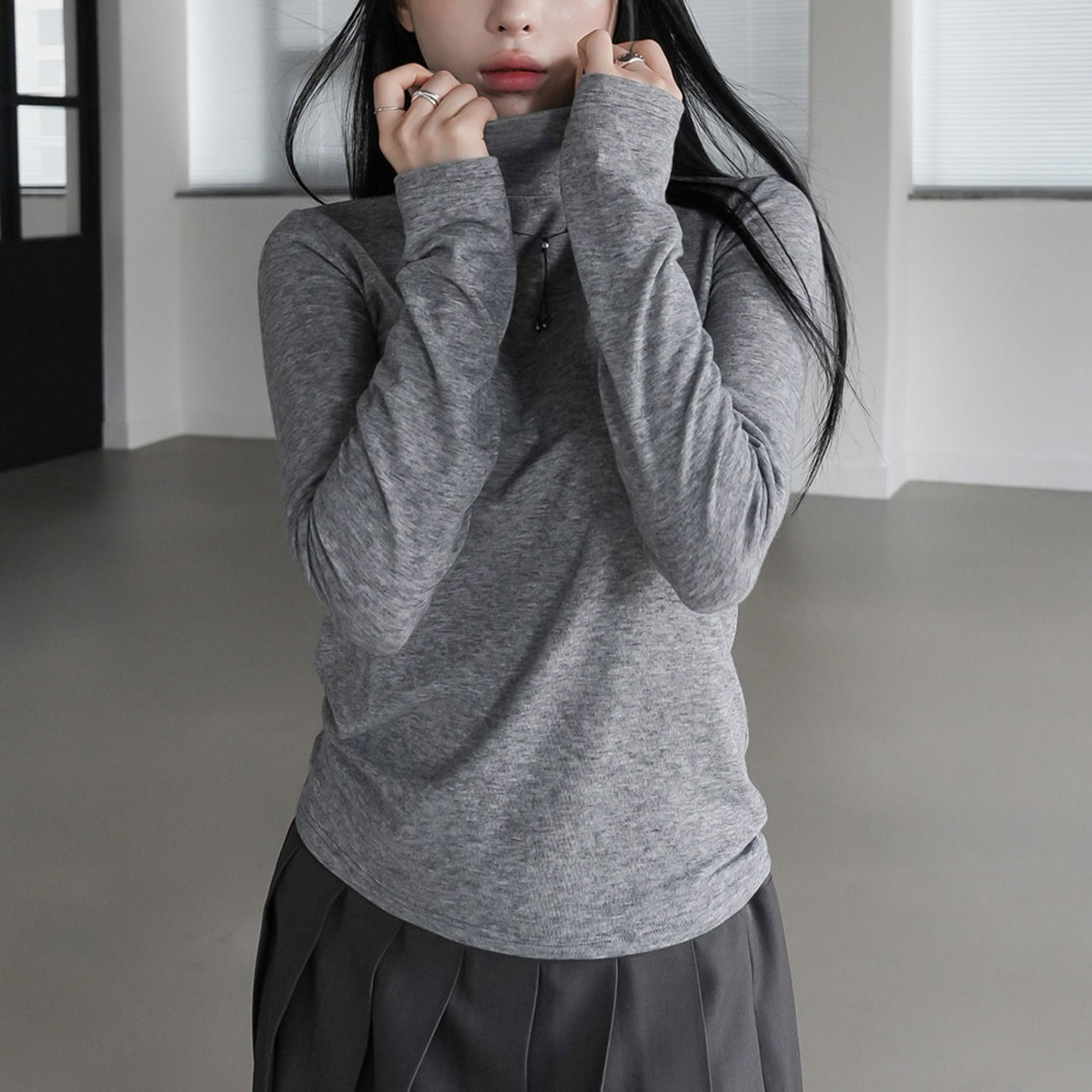 India Basic Wool Turtleneck T-Shirt