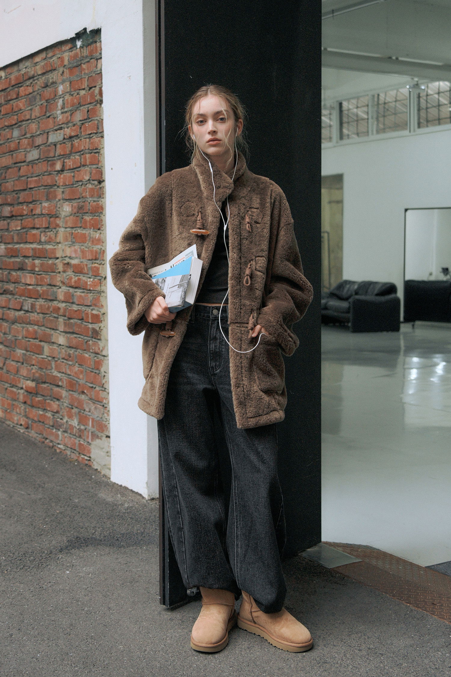 女款可翻轉羊毛絨大衣