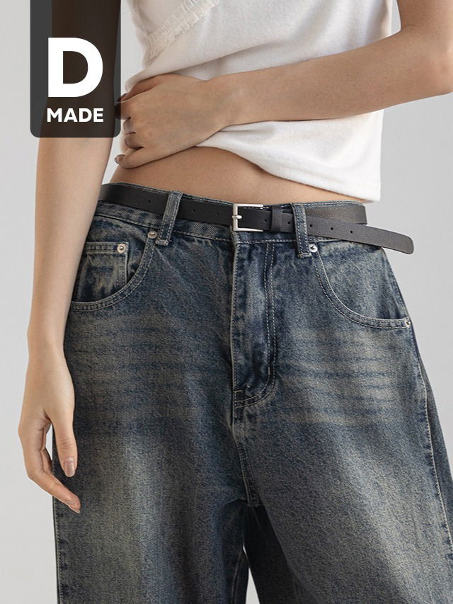 ビッグサイズS-4XLデイリーベーシックマットシルバースクエアレザーベルト