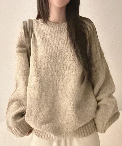 톡톡 라운드 루즈오버 니트 6color