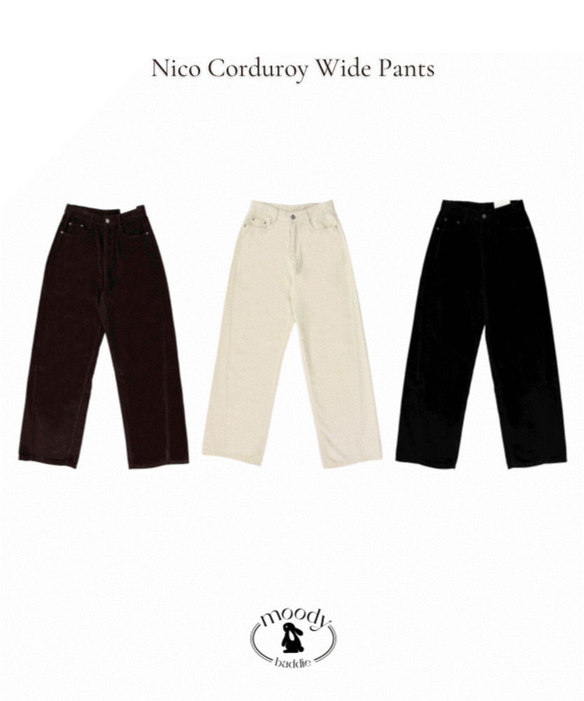 燈芯絨休閒寬褲