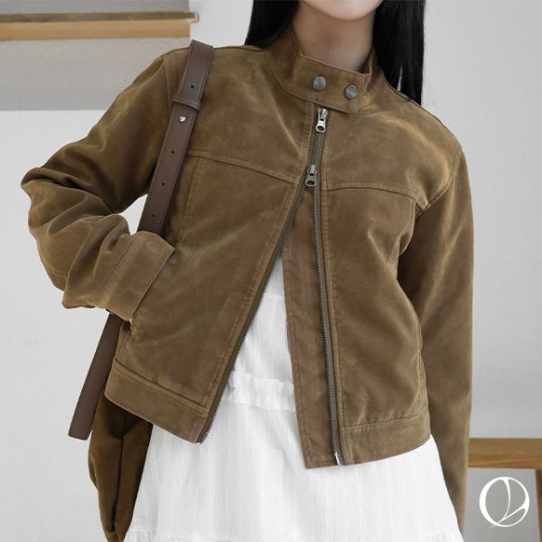 立領時尚兩用麂皮外套