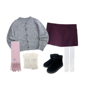 socks,skirt,Cardigan/Vest 코디