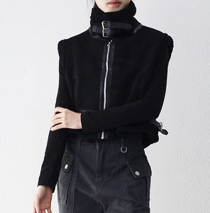 Q's High Neck Shearling Vest