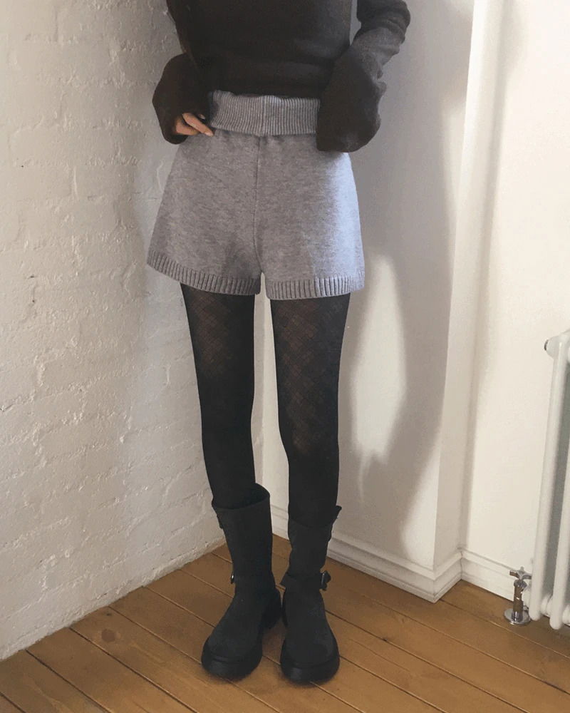 プッツ折りたたみニットショートパンツショーツ