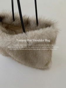 絨毛質感托特肩背包