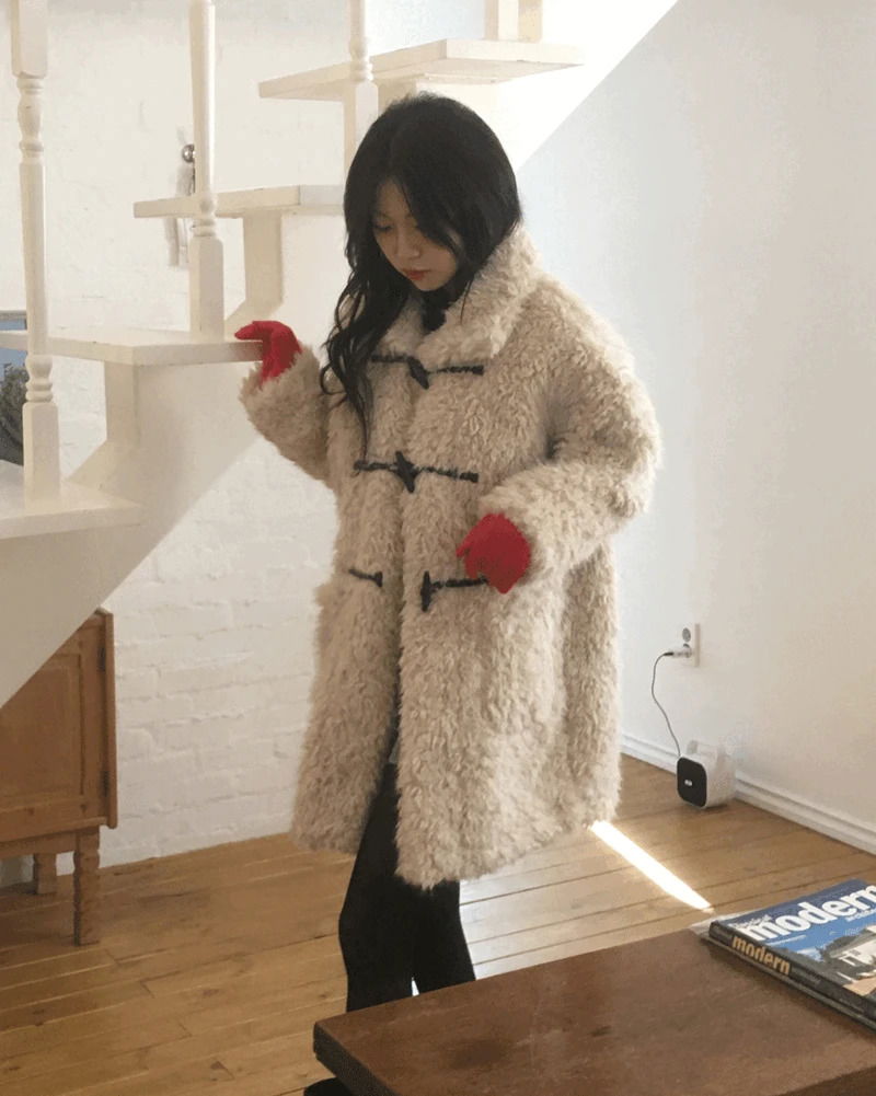 ミカルオーバーフィットファーダッフルトッポッキコート