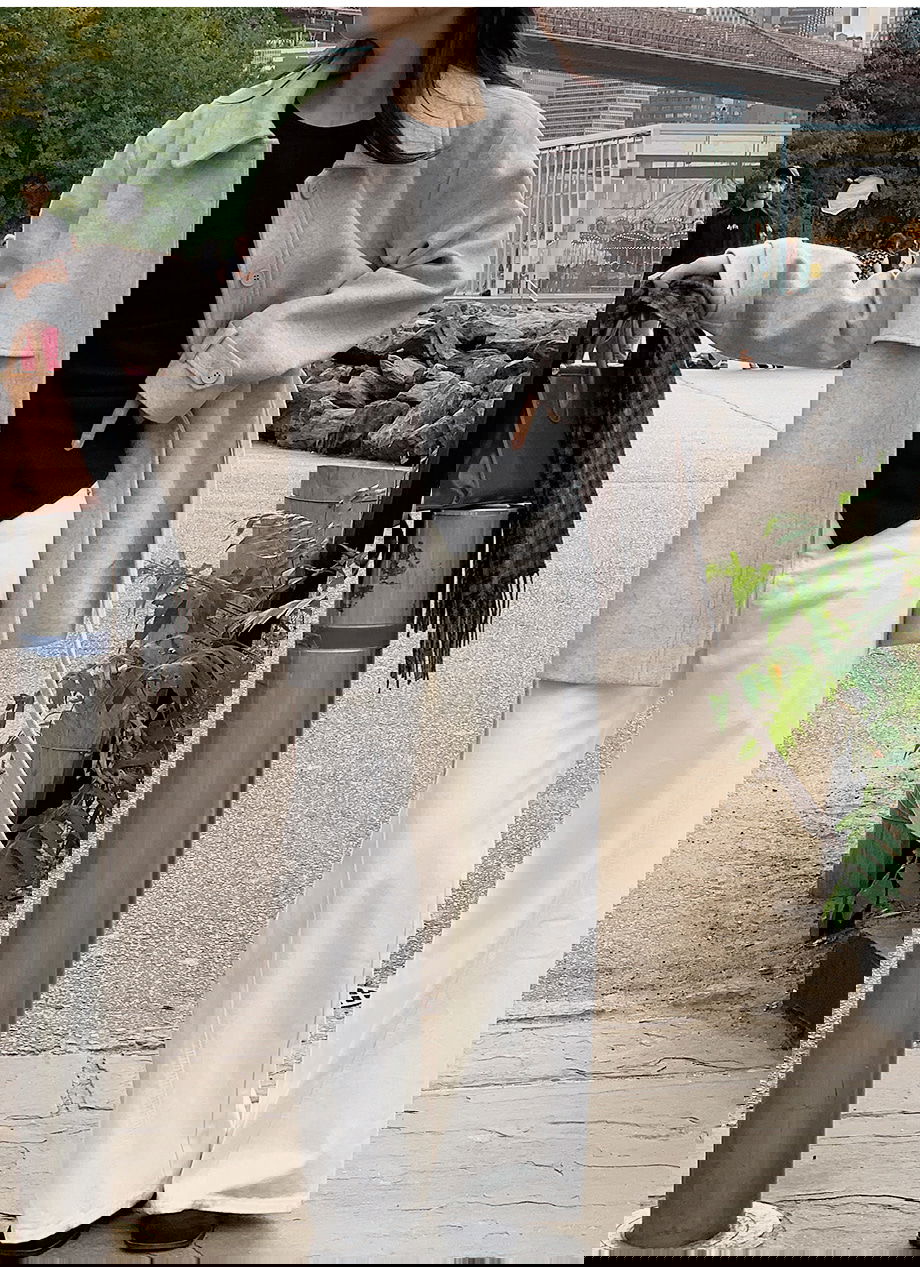 리리앤코 하로픈 플랩 카라넥 벨트 하프 코트