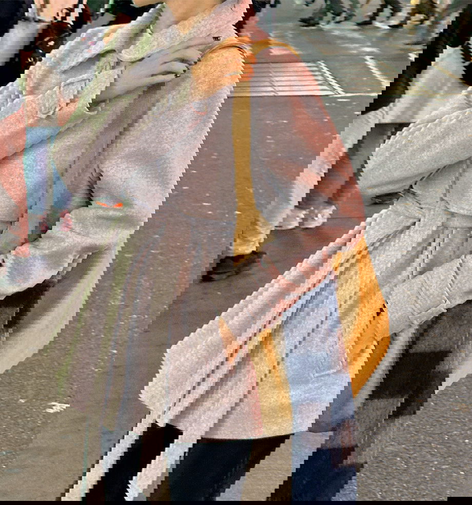 리리앤코 하로픈 플랩 카라넥 벨트 하프 코트