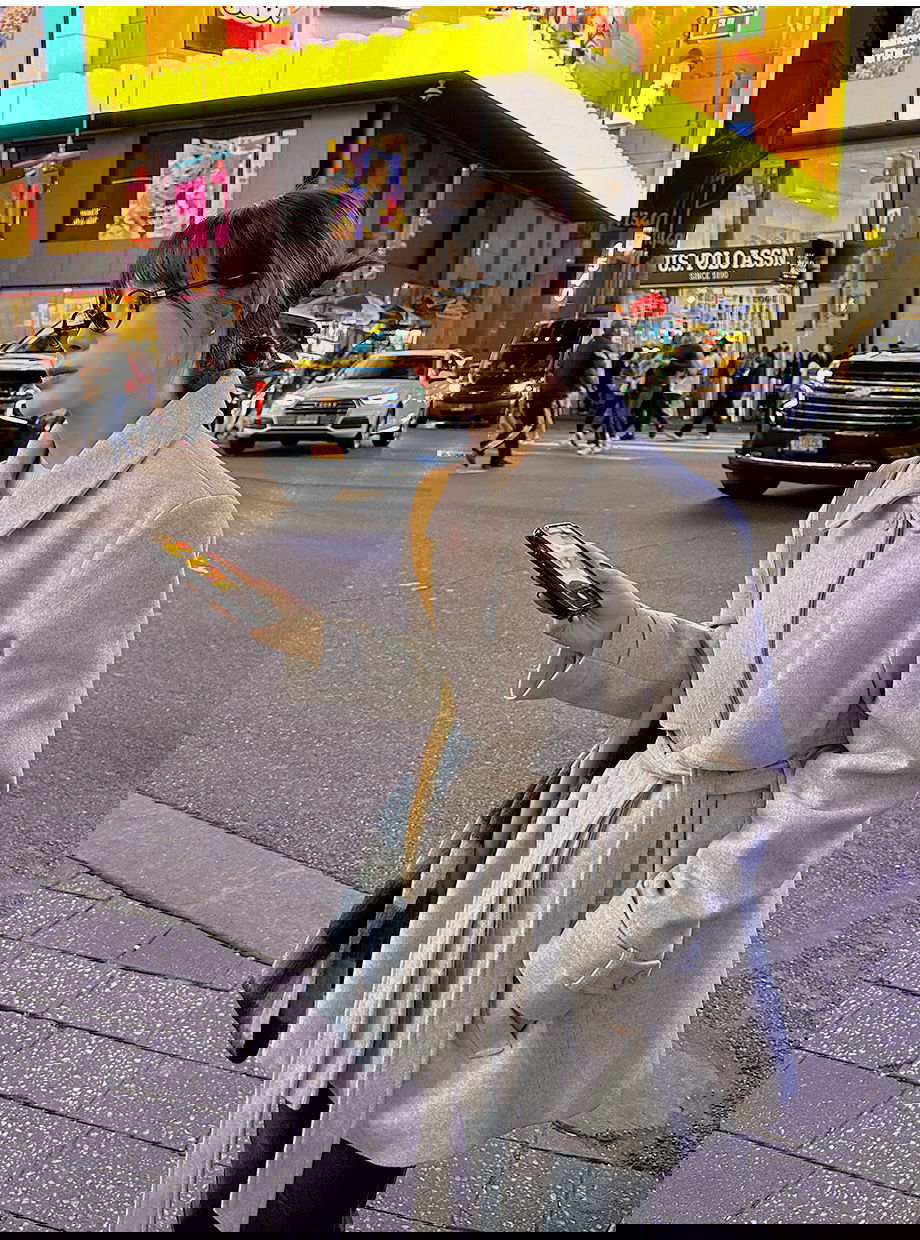 리리앤코 하로픈 플랩 카라넥 벨트 하프 코트