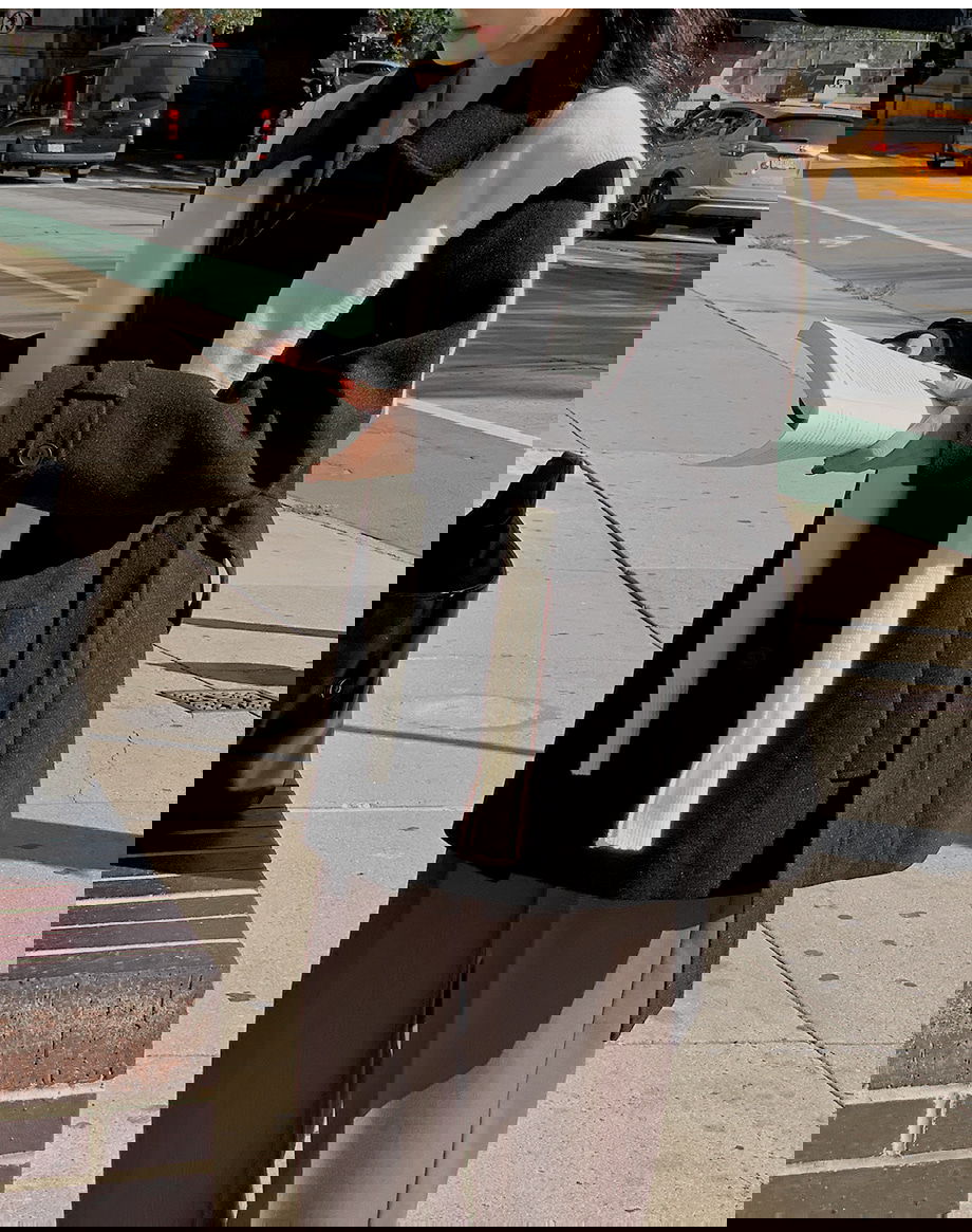 리리앤코 하로픈 플랩 카라넥 벨트 하프 코트